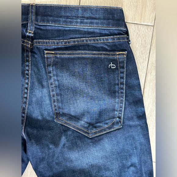 Rag & bone Dre Women's Blue Jeans denim dark medium wash distressed size 26 - Picture 3 of 8